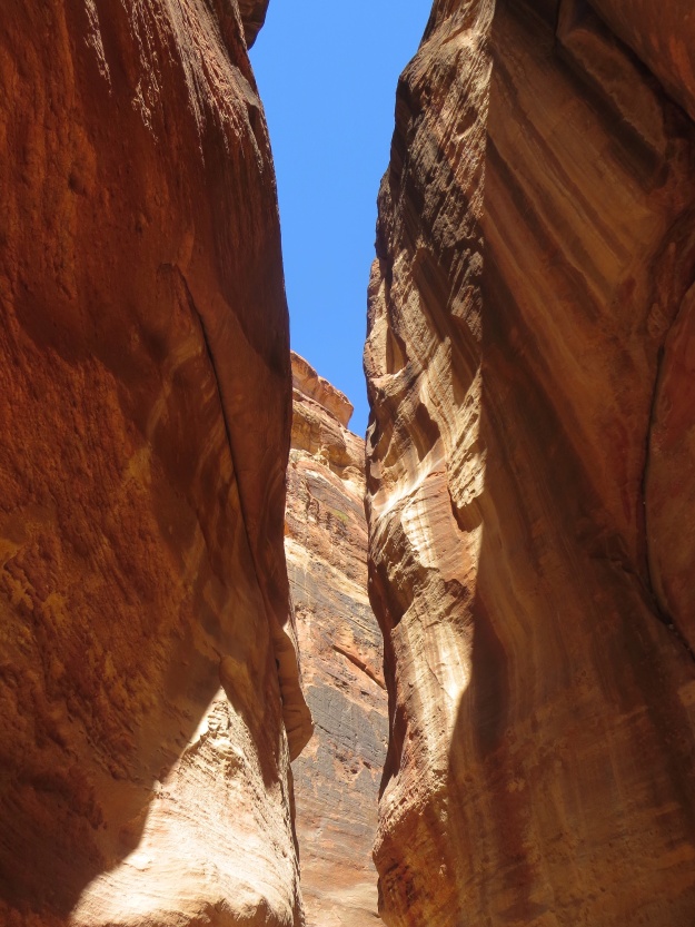 The siq winds its way through the split in the rock 